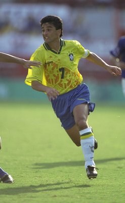 21 Jul 1996:  Bebeto of Brazil in action during the match against Japan at the Centennial Olympic Games in Atlanta at the Orange Bowl in Miami, America. Japan won the match 1-0. \ Mandatory Credit: Clive Brunskill /Allsport