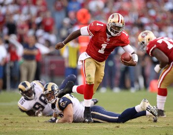 Troy Smith leaves Rams defenders in his dust.