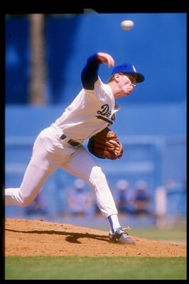 1988:  Pitcher Orel Hershiser of the Los Angeles Dodgers throws the ball during a game at Dodger Stadium in Los Angeles, California. Mandatory Credit: Scott Halleran  /Allsport