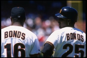 Bobby Bonds (16), and Barry Bonds (25)