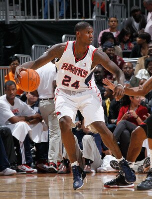 ATLANTA - OCTOBER 21:  Marvin Williams #24 of the Atlanta Hawks against the Miami Heat at Philips Arena on October 21, 2010 in Atlanta, Georgia.  (Photo by Kevin C. Cox/Getty Images)