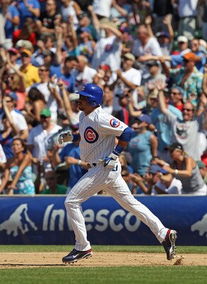 CHICAGO - JULY 16: Aramis Ramirez #16 of the Chicago Cubs runs the bases after hitting the game-winning home run, a solo shot in the 8th inning, against the Philadelphia Phillies at Wrigley Field on July 16, 2010 in Chicago, Illinois. The Cubs defeated th