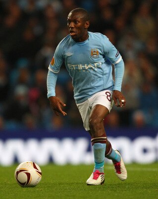 MANCHESTER, ENGLAND - OCTOBER 21:  Manchester City striker Shaun Wright-Phillips in action during the UEFA Europa League Group A match between Manchester City and KKS Lech Poznan at City of Manchester Stadium on October 21, 2010 in Manchester, England.  (