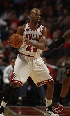 CHICAGO - NOVEMBER 01: Taj Gibson #22 of the Chicago Bulls looks to pass against the Portland Trail Blazers at the United Center on November 1, 2010 in Chicago, Illinois. The Bulls defeated the Trail Blazers 110-98. NOTE TO USER: User expressly acknowledg