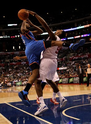 Here he is blocking Kevin Durant