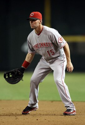 PHOENIX - AUGUST 18:  Infielder Jim Edmonds #15 of the Cincinnati Reds in action during the Major League Baseball game against the Arizona Diamondbacks at Chase Field on August 18, 2010 in Phoenix, Arizona. The Reds defeated the Diamondbacks 11-7.  (Photo