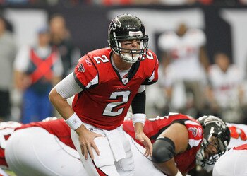 ATLANTA - NOVEMBER 07:  Quarterback Matt Ryan #2 of the Atlanta Falcons against the Tampa Bay Buccaneers at Georgia Dome on November 7, 2010 in Atlanta, Georgia.  (Photo by Kevin C. Cox/Getty Images)