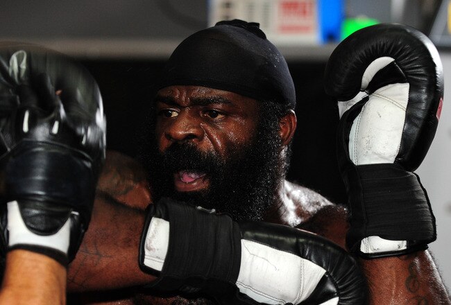 LOS ANGELES, CA - SEPTEMBER 17:  MMA Heavyweight Sensation Kimbo Slice is seen during the Workout/Media Day with Kimbo Slice and Gina Carano at the Legends Mixed Martial Arts Training Center on September 17, 2008 in Los Angeles, California.  (Photo by Rob