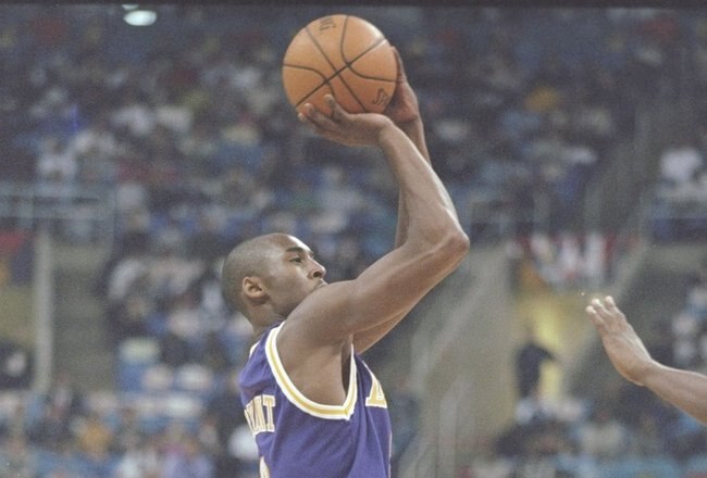 8 Feb 1997:  Guard Kobe Bryant of the Los Angeles Lakers shoots the ball during the NBA All-Star Rookie Game at the Gund Arena in Cleveland, Ohio.   Mandatory Credit: Brian Bahr  /Allsport