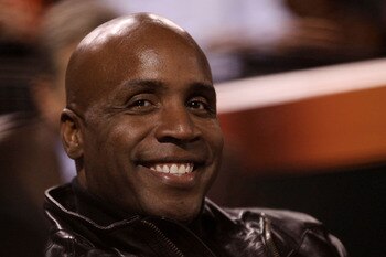 SAN FRANCISCO - OCTOBER 27:  Barry Bonds gestures attends Game One of the 2010 MLB World Series at AT&T Park on October 27, 2010 in San Francisco, California.  (Photo by Ezra Shaw/Getty Images)