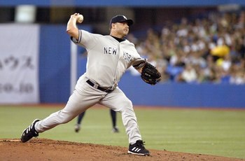 TORONTO - AUGUST 7:  Roger Clemens #22 of the New York Yankees delivers the pitch during the game against the Toronto Blue Jays at the Rogers Centre August 7, 2007 in Toronto, Ontario.(Photo By Dave Sandford/Getty Images)