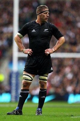 LONDON, ENGLAND - NOVEMBER 06: Brad Thorn of New Zealand looks on during the Investec Challenge match between England and New Zealand at Twickenham Stadium on November 6, 2010 in London, England.  (Photo by Clive Rose/Getty Images)