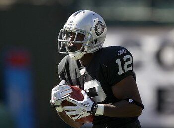 OAKLAND, CA - OCTOBER 31: Jacoby Ford #12 of the Oakland Raiders in action against the Seattle Seahawks at Oakland-Alameda County Coliseum on October 31, 2010 in Oakland, California.  (Photo by Ezra Shaw/Getty Images)