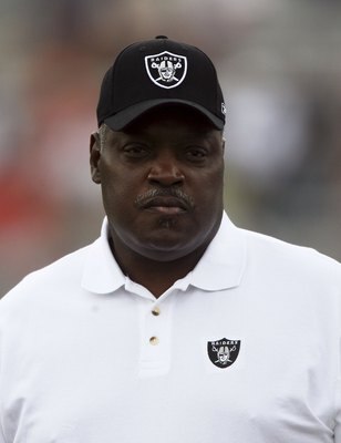 CANTON, OH - AUGUST 06:  Head coach Art Shell of the Oakland Raiders takes the field prior to taking on the Philadelphia Eagles in the AFC-NFC Pro Football Hall of Fame Game at Fawcett Stadium on August 6, 2006 in Canton, Ohio.  (Photo by Doug Benc/Getty