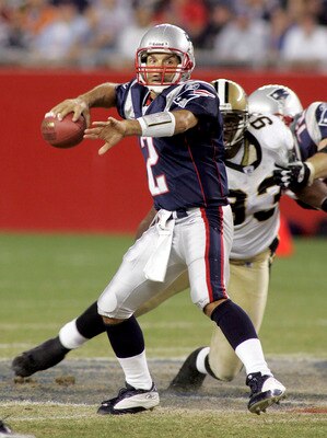 FOXBORO, MA - AUGUST 18:  Quarterback Doug Flutie #2 of the New England Patriots looks to pass against the New Orleans Saints at Gillette Stadium on August 18, 2005 in Foxboro, Massachusetts. The Saints won the game 37-27.  (Photo by Jim McIsaac/Getty Ima