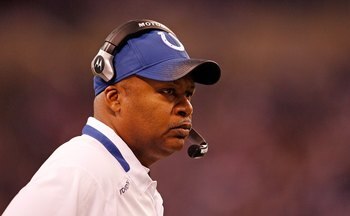 INDIANAPOLIS - DECEMBER 13:  Jim Caldwell the Head  Coach of the Indianapolis Colts is pictured during the NFL game against  the Denver Broncos at Lucas Oil Stadium on December 13, 2009 in  Indianapolis, Indiana. The Colts won 28-16.  (Photo by Andy Lyons/Ge