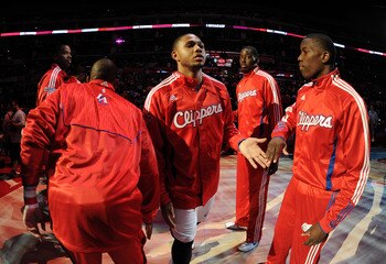 LOS ANGELES, CA - OCTOBER 27:  Eric Gordon #10 of the Los Angeles Clippers is introduced to the crowd before the game between the Portland Trail Blazers at Staples Center on October 27, 2010 in Los Angeles, California. NOTE TO USER: User expressly acknowl