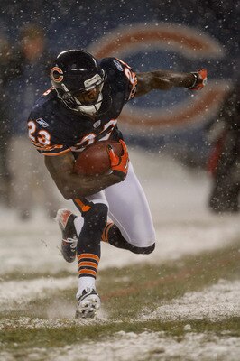 CHICAGO, IL - DECEMBER 12: Devin Hester #23 of the  Chicago Bears runs against the New England Patriots at Soldier Field on  December 12, 2010 in Chicago, Illinois. The Patriots defeated the Bears  36-7. (Photo by Scott Boehm/Getty Images)