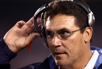 SAN DIEGO, CA - NOVEMBER 23:  Defensive Coordinator Ron Rivera of the San Diego Chargers looks on against the Indianapolis Colts during their NFL Game at Qualcomm Stadium on November 23, 2008 in San Diego, California.  (Photo by Donald Miralle/Getty Image