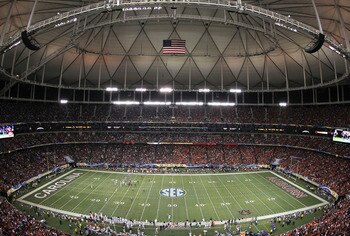 ATLANTA - DECEMBER 4:  General view of Georgia Dome during the 2010 SEC Championship between the Auburn Tigers and South Carolina Gamecocks on December 4, 2010 in Atlanta, Georgia. (Photo by Mike Zarrilli/Getty Images)