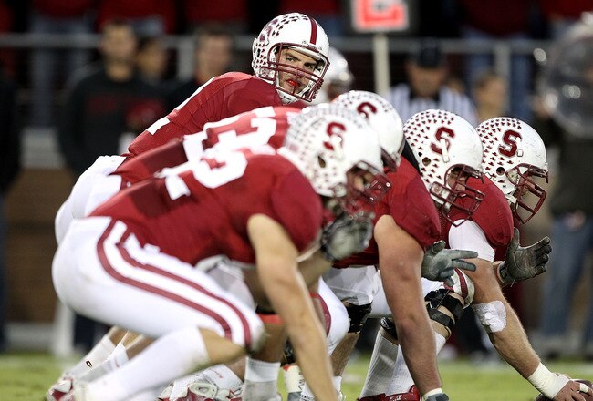 PALO ALTO, CA - NOVEMBER 27:  Andrew Luck #12 of the Stanford Cardinal lines up his team against the Oregon State Beavers at Stanford Stadium on November 27, 2010 in Palo Alto, California.  (Photo by Ezra Shaw/Getty Images)