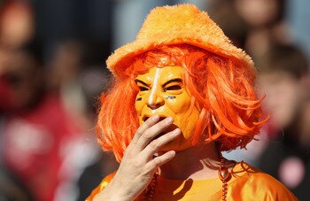 COLUMBIA, SC - OCTOBER 30:  A fan of the Tennessee Volunteers watches on against the South Carolina Gamecocks during their game at Williams-Brice Stadium on October 30, 2010 in Columbia, South Carolina.  (Photo by Streeter Lecka/Getty Images)
