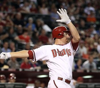 PHOENIX - SEPTEMBER 24:  Adam LaRoche #25 of the Arizona Diamondbacks bats against the Los Angeles Dodgers during the Major League Baseball game at Chase Field on September 24, 2010 in Phoenix, Arizona.  (Photo by Christian Petersen/Getty Images)