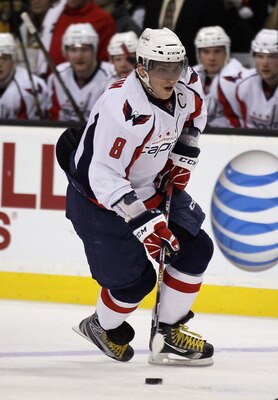 BOSTON, MA - DECEMBER 18:  Alex Ovechkin #8 of the Washington Captials heads for the net in the second period against the Boston Bruins on December 18, 2010 at the TD Garden in Boston, Massachusetts.  (Photo by Elsa/Getty Images)