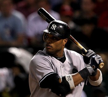 ARLINGTON, TX - OCTOBER 22:  Robinson Cano #24 of the New York Yankees bats against the Texas Rangers in Game Six of the ALCS during the 2010 MLB Playoffs at Rangers Ballpark in Arlington on October 22, 2010 in Arlington, Texas. The Rangers won 6-1.  (Pho