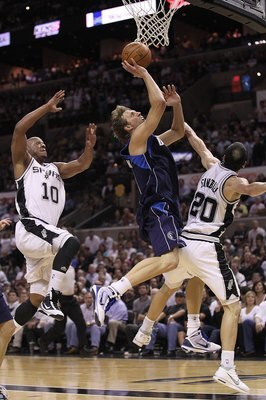 SAN ANTONIO - APRIL 29:  Dirk Nowitzki #41 of the Dallas Mavericks in Game Six of the Western Conference Quarterfinals during the 2010 NBA Playoffs at AT&T Center on April 29, 2010 in San Antonio, Texas. NOTE TO USER: User expressly acknowledges and agree