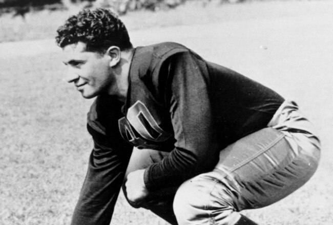 Future Pro Football Hall of Fame head coach of the Green Bay Packers Vince Lombardi poses here as a student at Fordham University circa the mid-1930s. (Photo by Fordham University/Getty Images)