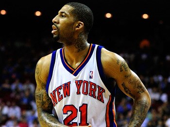 ORLANDO, FL - DECEMBER 02:  Wilson Chandler #21 of the New York Knicks sets up a play during the game against the Orlando Magic at Amway Arena on December 2, 2009 in Orlando, Florida.  NOTE TO USER: User expressly acknowledges and agrees that, by download