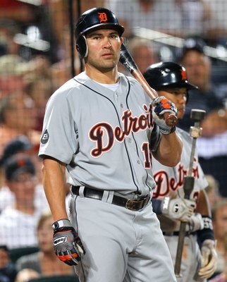 ATLANTA - JUNE 25:  Johnny Damon #18 of the Detroit Tigers against the Atlanta Braves at Turner Field on June 25, 2010 in Atlanta, Georgia.  (Photo by Kevin C. Cox/Getty Images)