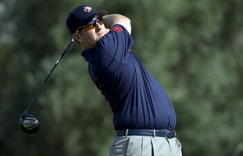 LAS VEGAS, NV - OCTOBER 23: David Duval hits his tee shot on the 16th hole during the third round of the Justin Timberlake Shriners Hospitals for Children Open on October 23, 2010 in Las Vegas, Nevada. (Photo by Steve Dykes/Getty Images)