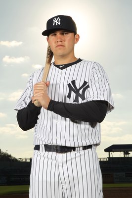 TAMPA, FL - FEBRUARY 25:  Brandon Laird #97 of the New York Yankees poses for a photo during Spring Training Media Photo Day at George M. Steinbrenner Field on February 25, 2010 in Tampa, Florida.  (Photo by Nick Laham/Getty Images)