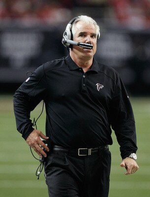 ATLANTA, GA - JANUARY 02:  Head coach Mike Smith of the Atlanta Falcons against the Carolina Panthers at Georgia Dome on January 2, 2011 in Atlanta, Georgia.  (Photo by Kevin C. Cox/Getty Images)