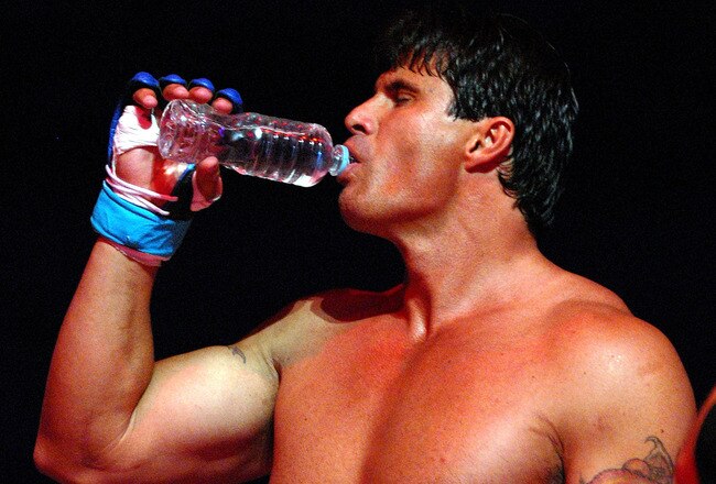 YOKOHAMA, JAPAN - MAY 26:  Former Oakland Athletics slugger Jose Canseco drinks a bottle of water prior to the match with Choi Hong-man at first Round of Super Hulk Tournament during Dream.9 at Yokohama Arena on May 26, 2009 in Yokohama, Kanagawa, Japan.