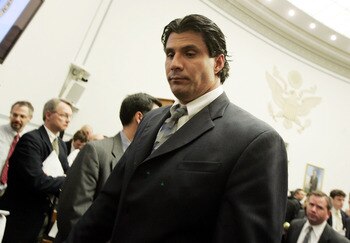 WASHINGTON - MARCH 17:  Former Oakland Athletic and Texas Ranger Jose Canseco departs the committee room at the end of testimony March 17, 2005 to a House Committee session that is investigating Major League Baseball effort to eradicate steroid use in Was
