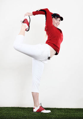 CARLSBAD, CA - MARCH 23:  (EDITOR'S NOTE: This image has been digitally desaturated) Morgan Pressel poses for a portrait during before the LPGA Kia Classic at La Costa Resort on March 23, 2010 in Carlsbad, California.  (Photo by Jonathan Ferrey/Getty Imag