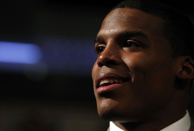NEW YORK - DECEMBER 11:  Cam Newton, quarterback of the Auburn University Tigers, speaks after being awarded the 2010 Heisman Memorial Trophy Award on December 11, 2010 in New York City.  (Photo by Jeff Zelevansky/Getty Images)