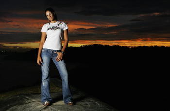 SYDNEY, AUSTRALIA - APRIL 13: Australian pro-golfer Nikki Garrett poses for a portrait at Middle Head April 13, 2006 in Sydney, Australia. Garrett recently turned professional and has qualified for the 2006 Ladies European Tour. (Photo by Cameron Spencer/