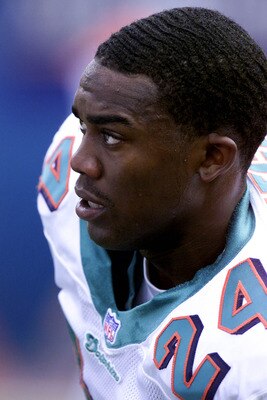 07 Oct 2001:  Jamar Fletcher of the Miami Dolphins looks on during the game against the New England Patriots  at Pro Player Stadium in Miami, Florida. The Dolphins defeated the Patriots 30-10. DIGITAL IMAGE. Mandatory Credit: Eliot Schechter/Allsport