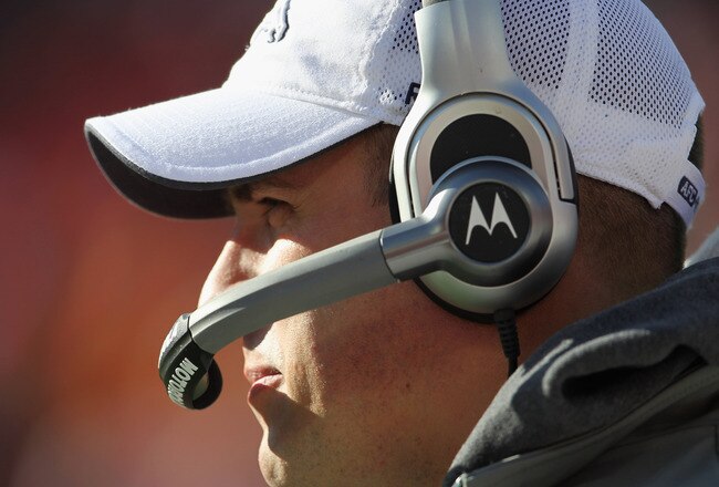 KANSAS CITY, MO - DECEMBER 05:  Head coach Josh McDaniels of the Denver Broncos looks on from the sidelines during the game against the Kansas City Chiefs on December 5, 2010 at Arrowhead Stadium in Kansas City, Missouri.  (Photo by Jamie Squire/Getty Ima
