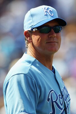 KANSAS CITY, MO - AUGUST 15:  Manager Ned Yost #2 of the Kansas City Royals walks to the mound during the game against the New York Yankees on August 15, 2010 at Kauffman stadium in Kansas City, Missouri.  (Photo by Jamie Squire/Getty Images)