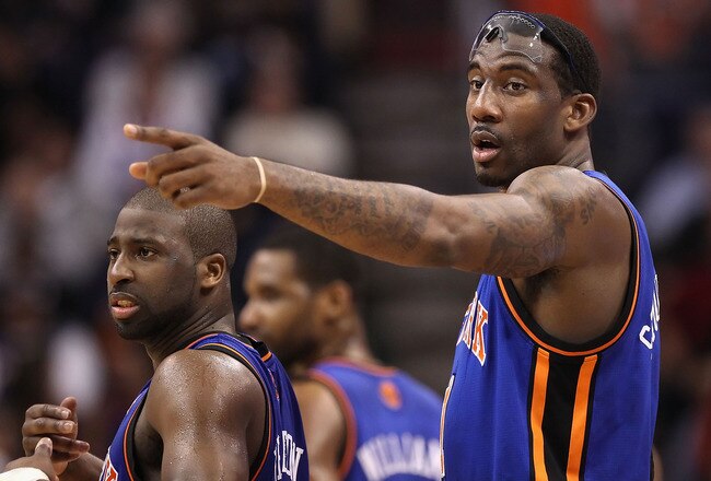 PHOENIX, AZ - JANUARY 07:  Amar'e Stoudemire #1 of the New York Knicks during the NBA game against the Phoenix Suns at US Airways Center on January 7, 2011 in Phoenix, Arizona.  NOTE TO USER: User expressly acknowledges and agrees that, by downloading and