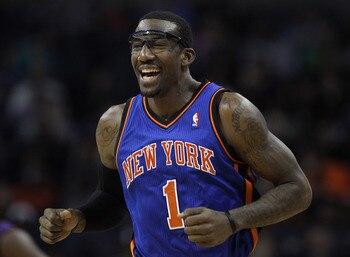 CHARLOTTE, NC - NOVEMBER 24:  Amare Stoudemire #1 of the New York Knicks during his game against the Charlotte Bobcats at Time Warner Cable Arena on November 24, 2010 in Charlotte, North Carolina.  NOTE TO USER: User expressly acknowledges and agrees that