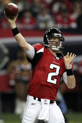 ATLANTA, GA - JANUARY 15:  Matt Ryan #2 of the Atlanta Falcons throws a pass against the Green Bay Packers during their 2011 NFC divisional playoff game at Georgia Dome on January 15, 2011 in Atlanta, Georgia.  (Photo by Streeter Lecka/Getty Images)