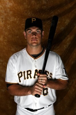 BRADENTON, FL - FEBRUARY 28:  Jeff Clement #6 of the Pittsburgh Pirates poses for photos during media day on February 28, 2010 in Bradenton, Florida.  (Photo by Marc Serota/Getty Images)