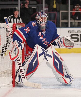 NEW YORK, NY - DECEMBER 23:  Goalie Henrik Lundqvist #30 of the New York Rangers during an NHL hockey game against the Tampa Bay Lightning at Madison Square Garden on December 23, 2010 in New York City.  (Photo by Paul Bereswill/Getty Images)