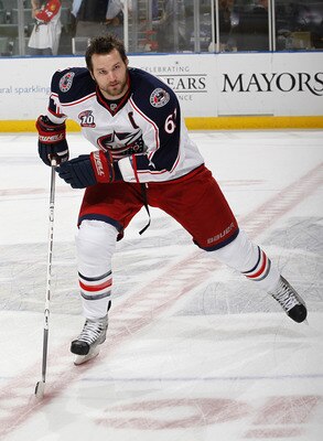 SUNRISE, FL - JANUARY 19: Rick Nash #61 of the Columbus Blue Jackets skates prior to the NHL game against the Florida Panthers on January 19, 2011 at the BankAtlantic Center in Sunrise, Florida. (Photo by Joel Auerbach/Getty Images)